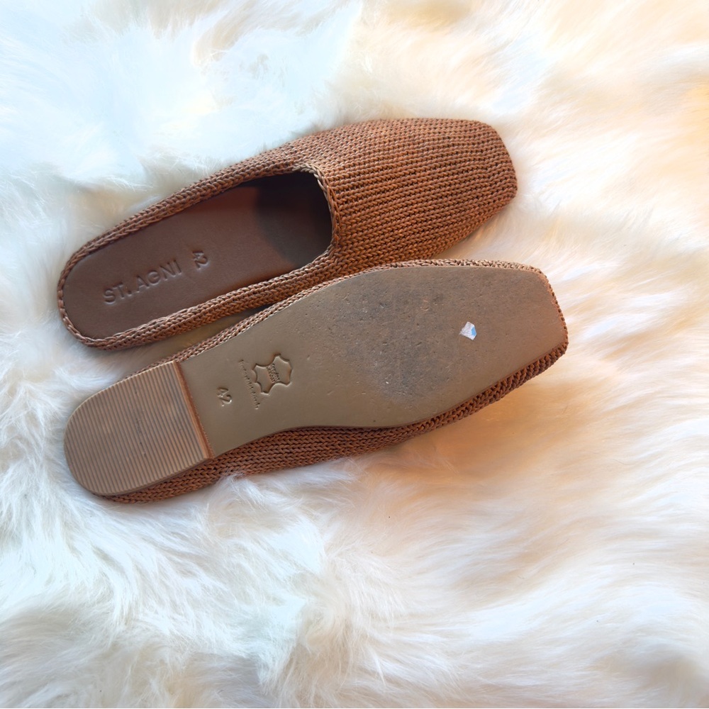 St. Agni Tan Woven Mules - Picture 6 of 6